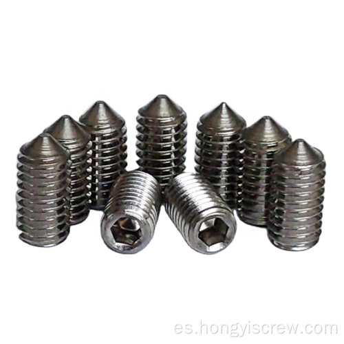 Punto de cono de tornillo de acero inoxidable DIN914HEX